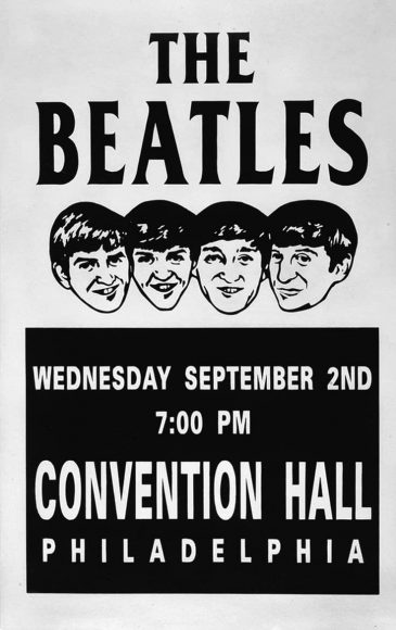 Poster for The Beatles at the Convention Hall, Philadelphia, 2 September 1964