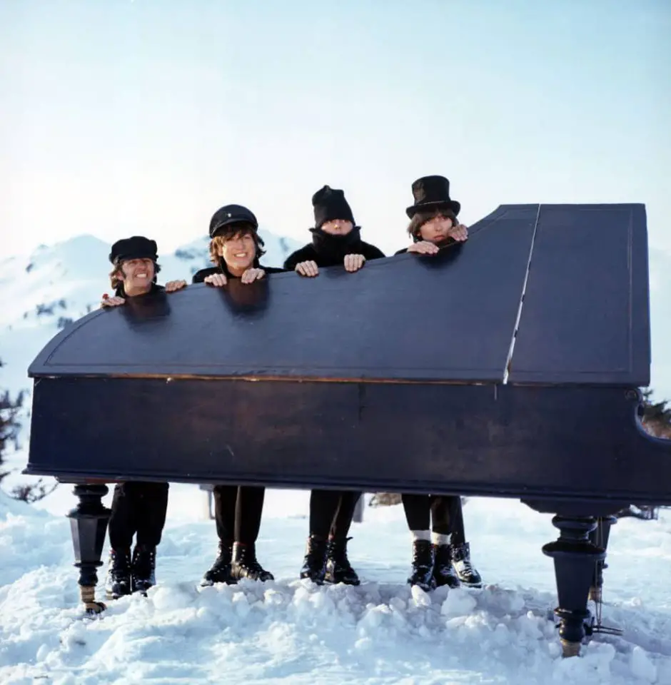 The Beatles in the Ticket To Ride scene from Help!, 20 March 1965
