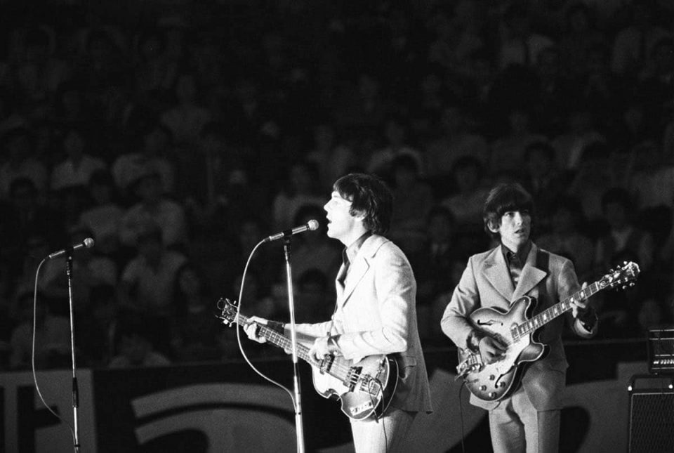The Beatles at the Nippon Budokan Hall in Tokyo, Japan, 1 July 1966