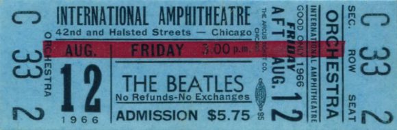 Ticket for The Beatles in Chicago, 12 August 1966