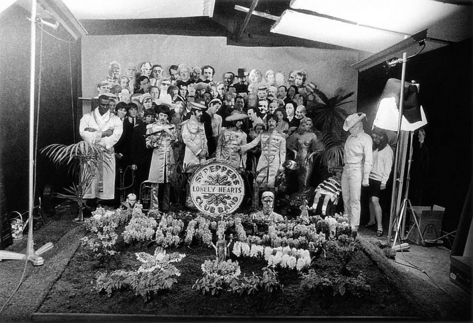 The Beatles during the Sgt Pepper cover shoot, 30 March 1967