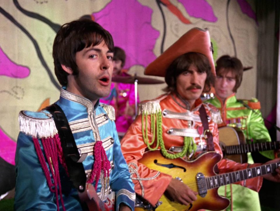 The Beatles in the Hello, Goodbye promotional film, 10 November 1967