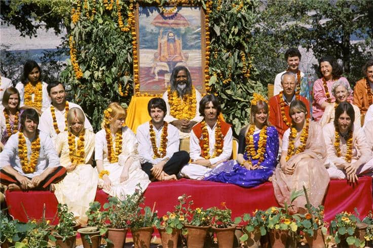 The Beatles in Rishikesh, India with Maharishi Mahesh Yogi, 1968