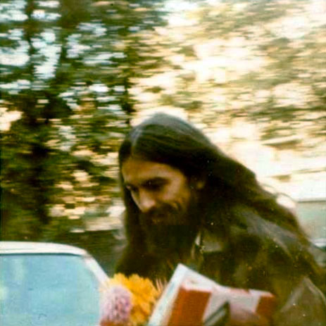 George Harrison arriving at EMI Studios, 9 October 1970