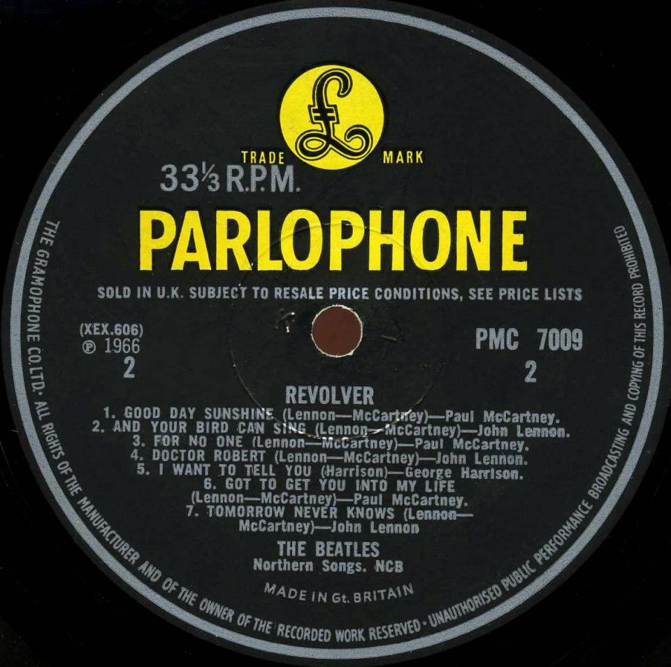 Label for The Beatles' Revolver album, side B