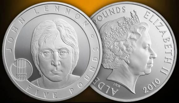 John Lennon commemorative £5 coin, 2010