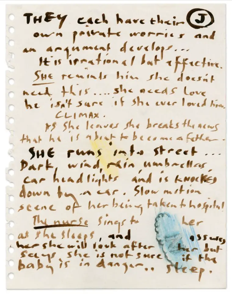 Paul McCartney's handwritten lyrics for The World You're Coming Into