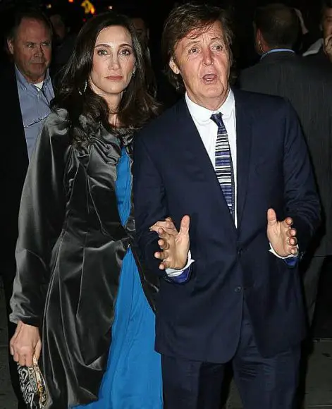 Paul McCartney and Nancy Shevell at their New York wedding party, 21 October 2011