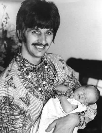 Ringo Starr and baby Jason Starkey, 1967