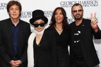 Paul McCartney, Yoko Ono, Olivia Harrison and Ringo Starr at the premiere of George Harrison: Living In The Material World, 2 October 2011