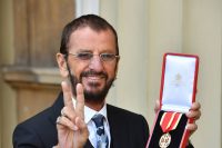 Ringo Starr with his knighthood at Buckingham Palace, 20 March 2018
