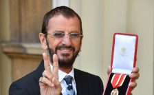 Ringo Starr with his knighthood at Buckingham Palace, 20 March 2018