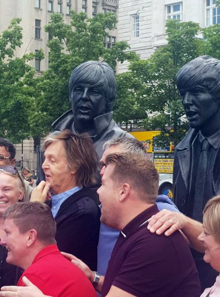 Paul McCartney and James Corden in Liverpool, 9 June 2018