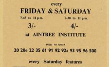 Poster for The Beatles at Liverpool's Aintree Institute, 1961