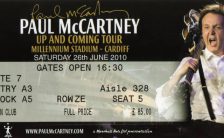 Ticket for Paul McCartney's concert in Cardiff, 26 June 2010