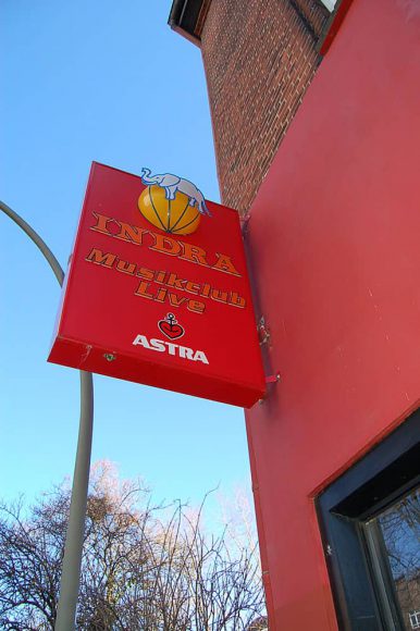 Sign outside the Indra Club, Hamburg, 2011