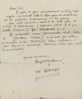 Letter from Paul McCartney to unknown drummer, 12 August 1960