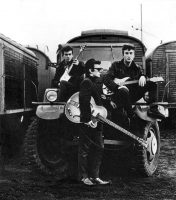 George Harrison, Stuart Sutcliffe and John Lennon in Hamburg, 1960