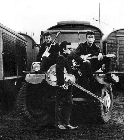 George Harrison, Stuart Sutcliffe and John Lennon in Hamburg, 1960