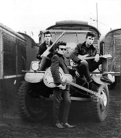 George Harrison, Stuart Sutcliffe and John Lennon in Hamburg, 1960