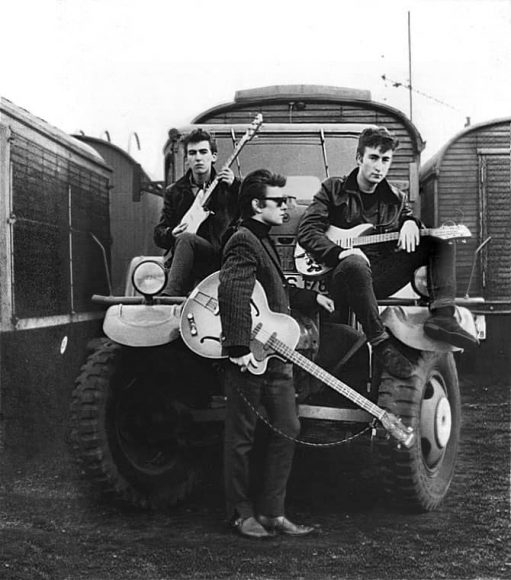 George Harrison, Stuart Sutcliffe and John Lennon in Hamburg, 1960