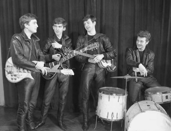 The Beatles at their first photo session, 17 December 1961