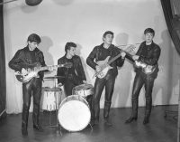 The Beatles at their first photo session, 17 December 1961