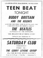 Poster for The Beatles at the Co-op Hall, Nuneaton, 5 October 1962