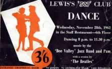 Ticket for The Beatles' concert at the 527 Club in Lewis's, Liverpool, 28 November 1962