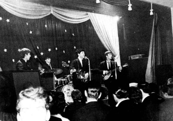 The Beatles onstage at Invicta Ballroom, Chatham, 12 January 1963