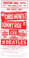 Poster for The Beatles at the Colston Hall, Bristol, 15 March 1963