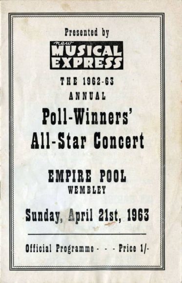 Programme for the NME Poll-Winners’ All-Star Concert, 21 April 1963