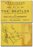 Autographed ticket for The Beatles at The Grosvenor, Norwich, 17 May 1963