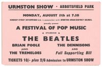 Ticket for The Beatles at Abbotsfield Park, Urmston, 5 August 1963