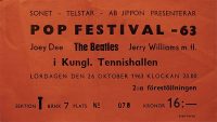 Ticket for The Beatles at Kungliga Tennishallen, Stockholm, Sweden, 26 October 1963