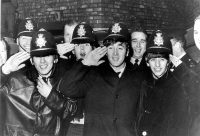 Beatles with West Midlands Police officers. The Beatles and West Midlands policemen outside Birmingham Hippodrome, 10 November 1963.