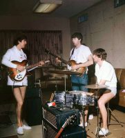 The Beatles rehearsing for their second Ed Sullivan Show, 15 February 1964