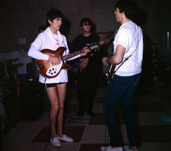 The Beatles rehearsing for their second Ed Sullivan Show, 15 February 1964