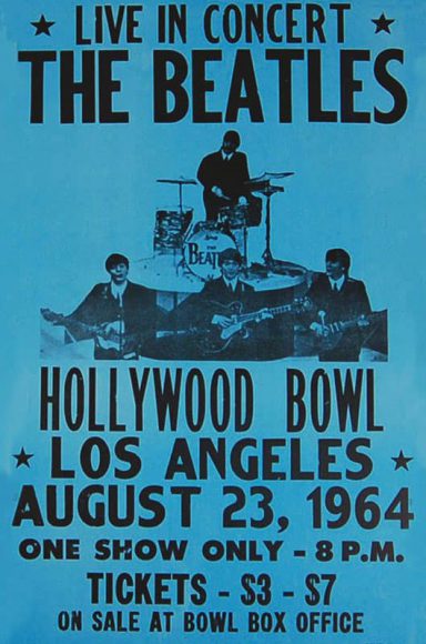 Poster for The Beatles at the Hollywood Bowl, 23 August 1964