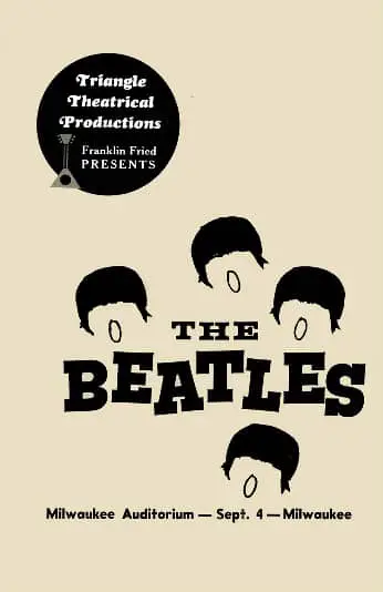 Poster for The Beatles in Milwaukee, 4 September 1964