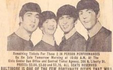 Advertisement for The Beatles in Baltimore, 13 September 1964