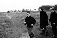 John Lennon, Dudley Moore and Norman Rossington filming Not Only... But Also, Wimbledon Common, London, 20 November 1964