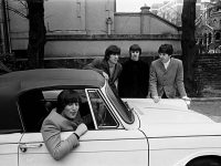 The Beatles on the day John Lennon passed his driving test, 15 February 1965