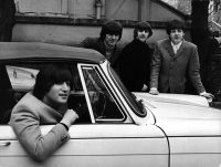 The Beatles on the day John Lennon passed his driving test, 15 February 1965