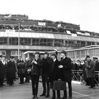 The Beatles leave London Airport to film Help! in the Bahamas, 22 February 1965