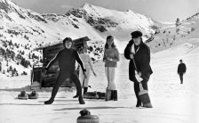 The Beatles curling in Help!, Austria, 17 March 1965