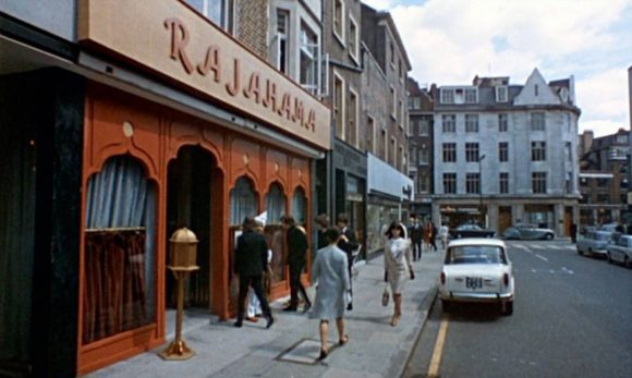 The Beatles filming Help! outside the Rajahama restaurant, London, 9 May 1965