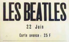 Poster for The Beatles at Palais d’Hiver, Lyon, France, 22 June 1965
