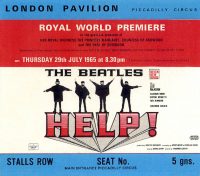 Ticket to the world premiere of Help!, 29 July 1965