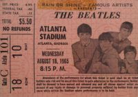 Ticket for The Beatles live at the Atlanta Stadium, Atlanta, Georgia, 18 August 1965